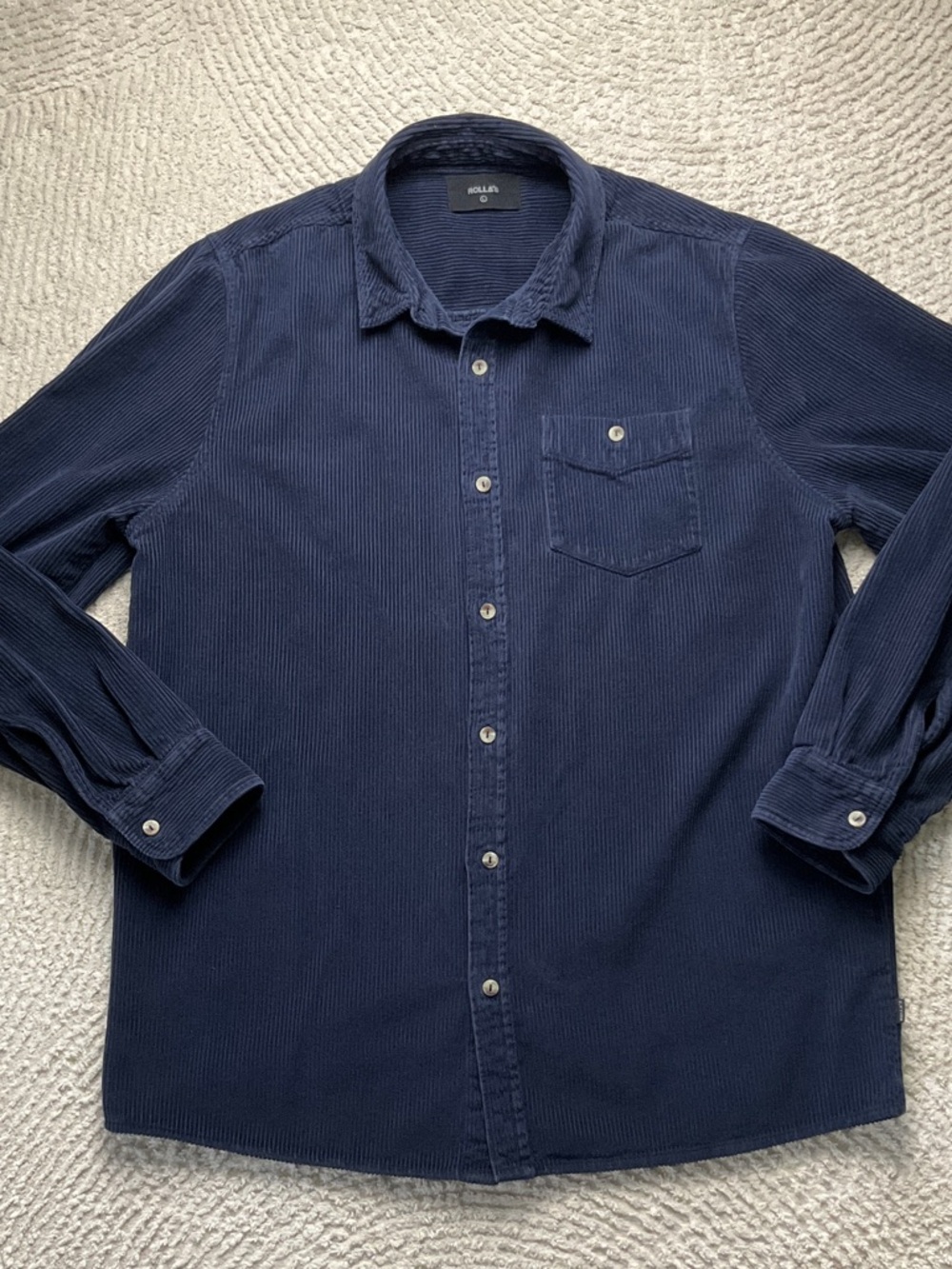 ROLLA'S Navy Corduroy Button-Down Shirt